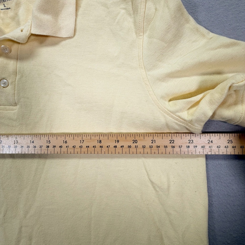 Croft & Barrow Mens Polo Shirt Regular Yellow Short Sleeve Cotton L - Picture 3 of 7